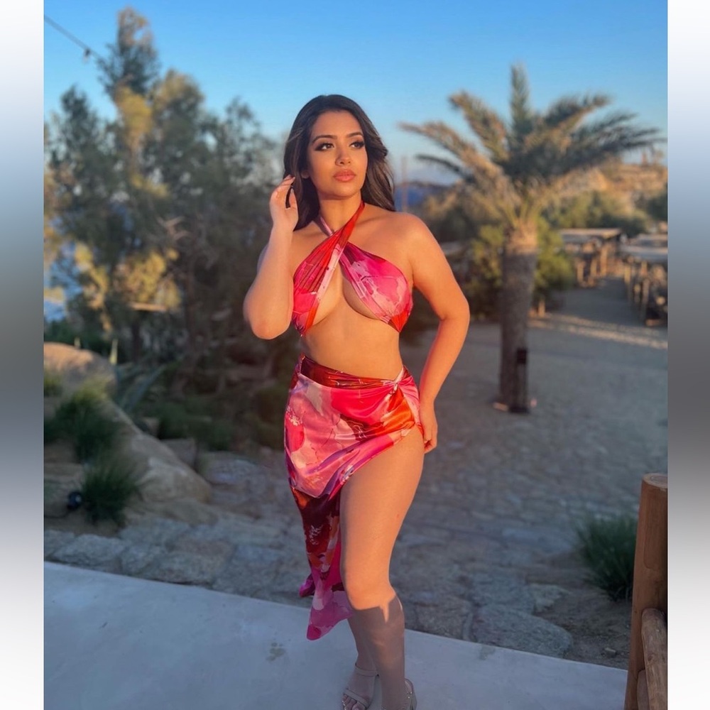 Pink, Red Orange Two Matching Two Piece Set